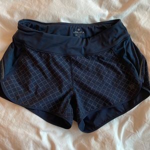 athleta navy running shorts w/ liner, XS